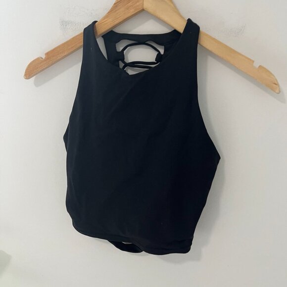 Alo Yoga Black Strappy Back Sports Bra Size XS - Picture 2 of 5